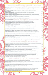 Mother's Day Menu 2026